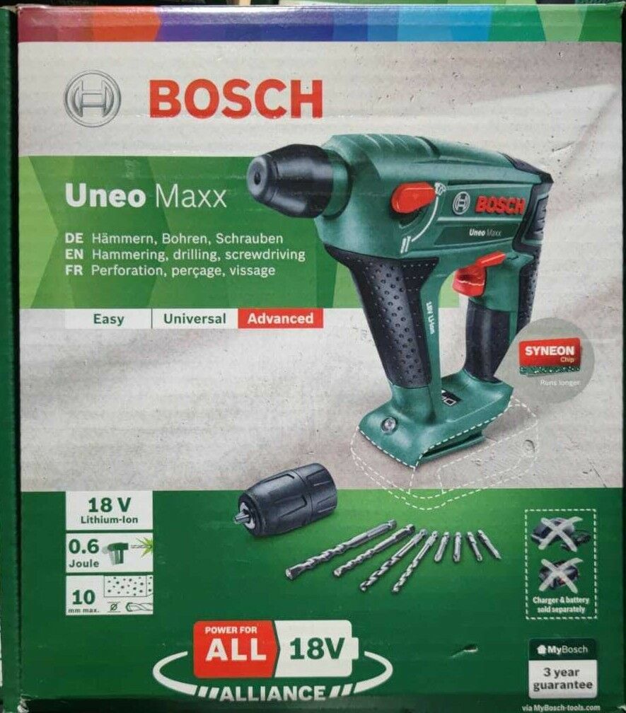 Bosch Akku-Bohrhammer Uneo Maxx solo Bohren Hämmern Schrauben neu Bosch