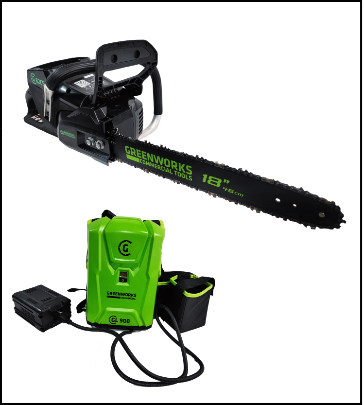 Greenworks 82 V Akku-Kettensäge GC82CS 45cm 14 Zoll incl. Akkurucksack 12Ah und Ladergerät garten-werkzeugshop