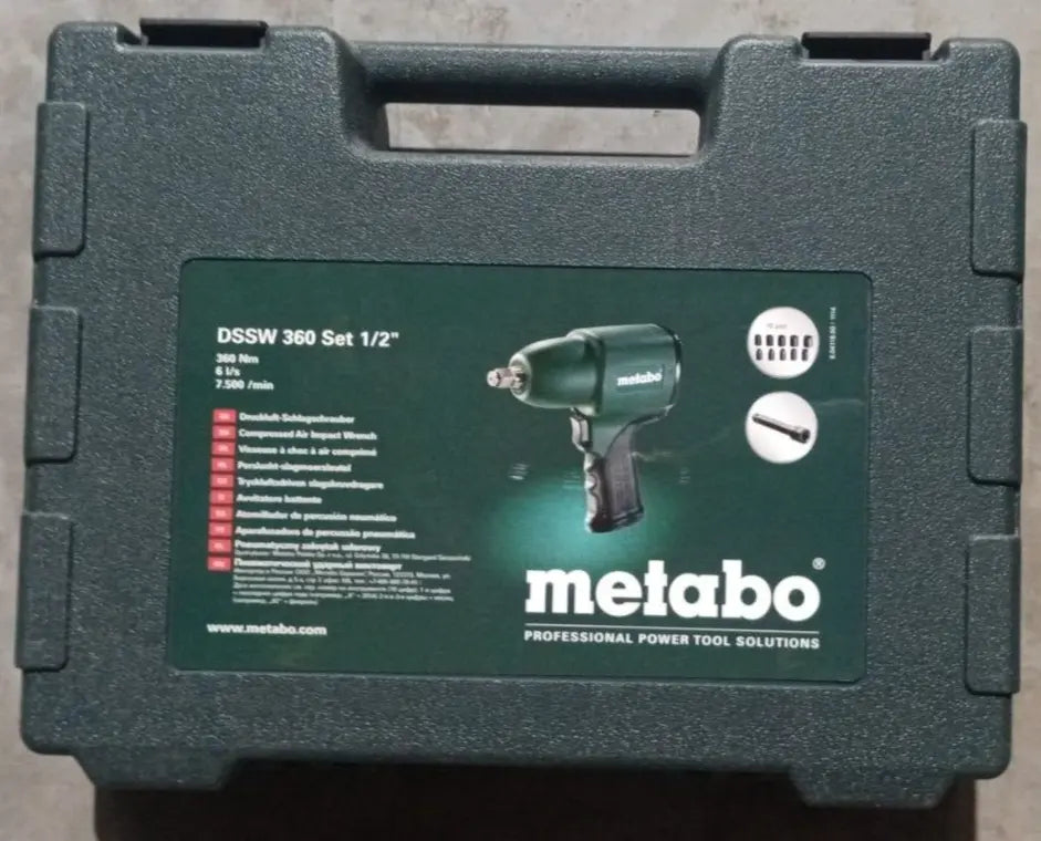 Metabo Druckluft-Schlagschrauber DSSW 360, 630Nm, 1/2 Zoll (12,5mm) Vierkant, Hammer Schlagwerk – Böttcher AG