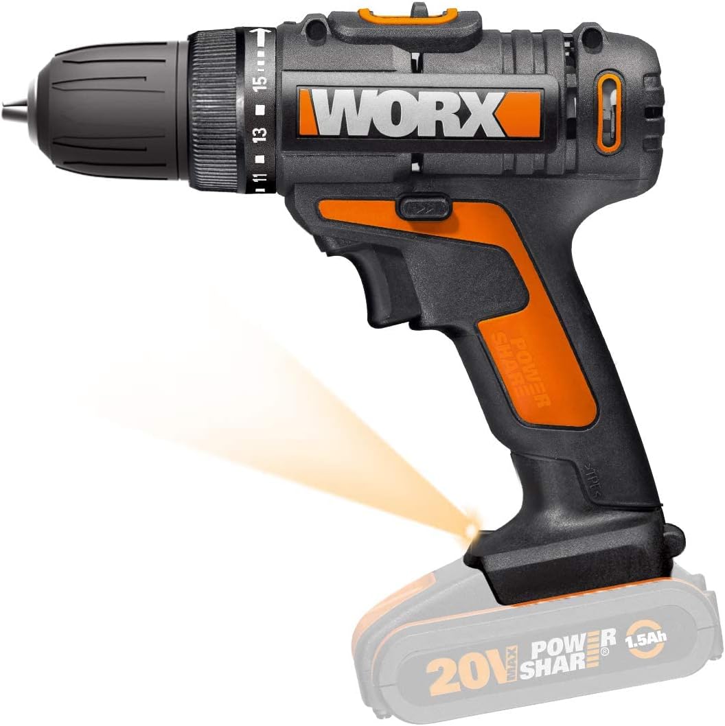 WORX WX101.9 Akku Bohrschrauber 20V Max Akkuschrauber 30Nm ohne Akku & Ladegerät WORX