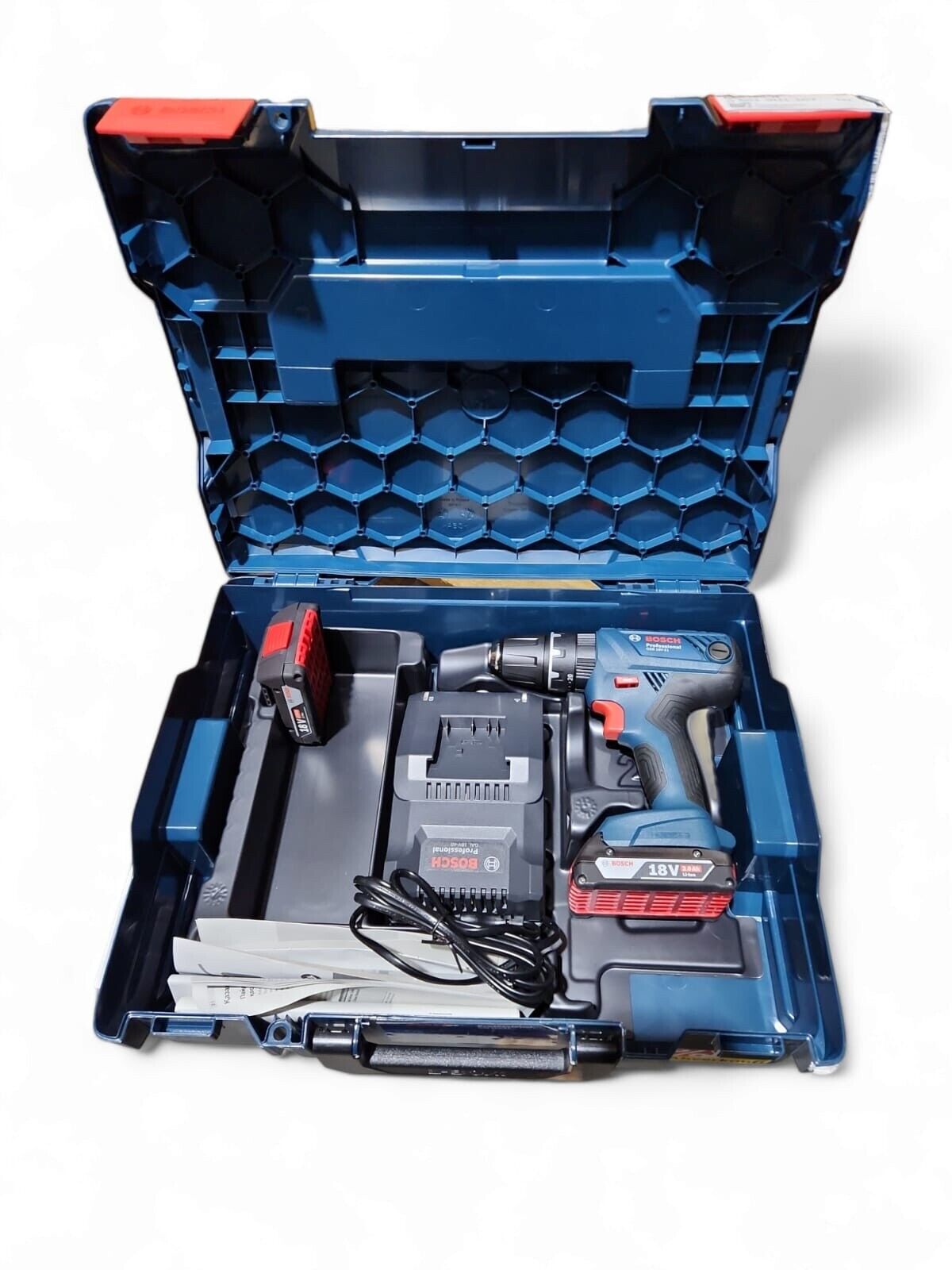 Bosch Akku-Schlagbohrschrauber GSB 18V-21 2 x 2,0 Ah Akku + Lader in L-BOXX Bosch