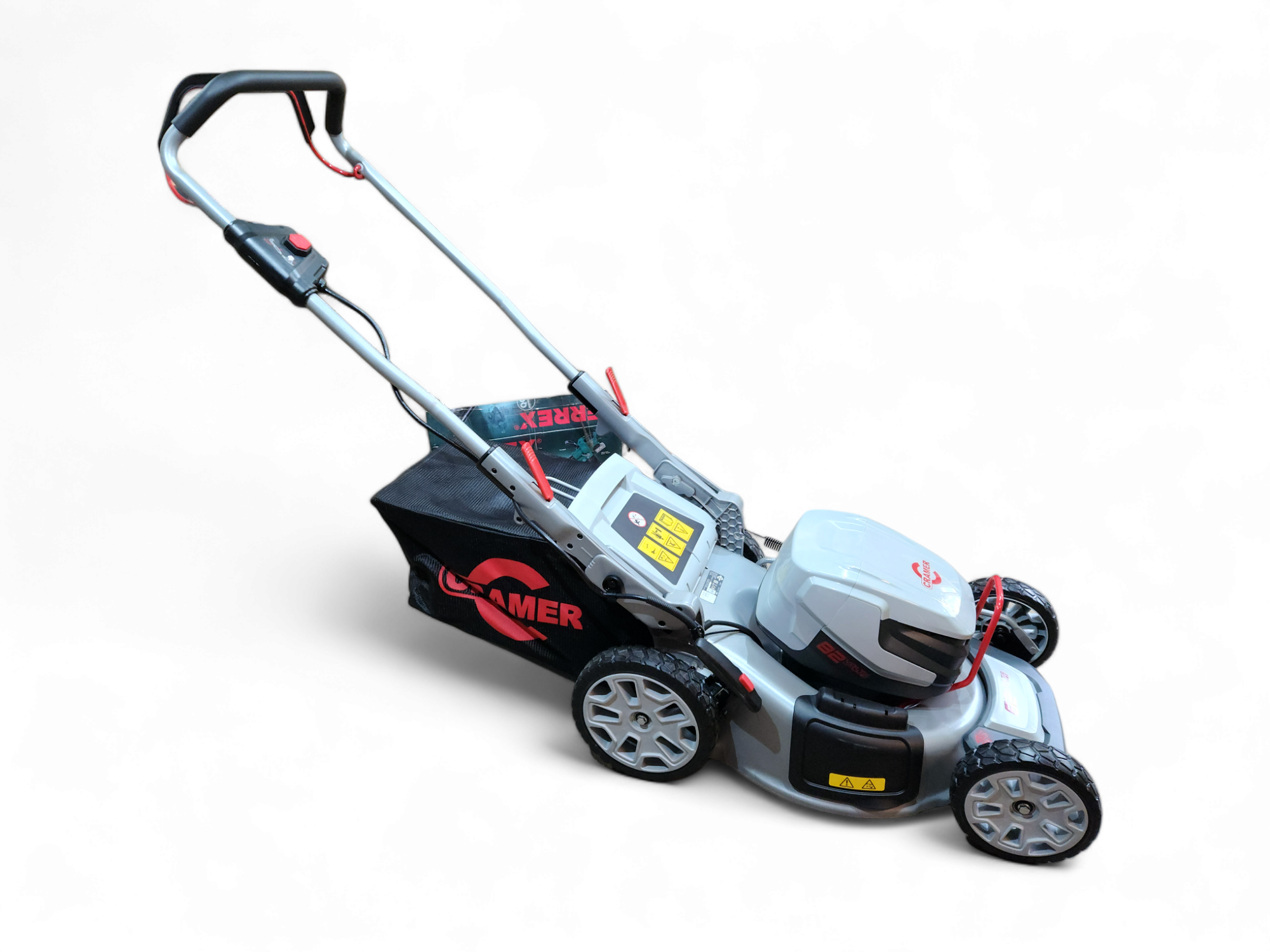 Akku Rasenmäher Cramer 82LM46 46cm Mulchmäher Seitenauswurf passend zu Powerworks/Greenworks 82V ohne Akku und Lad Cramer Tools