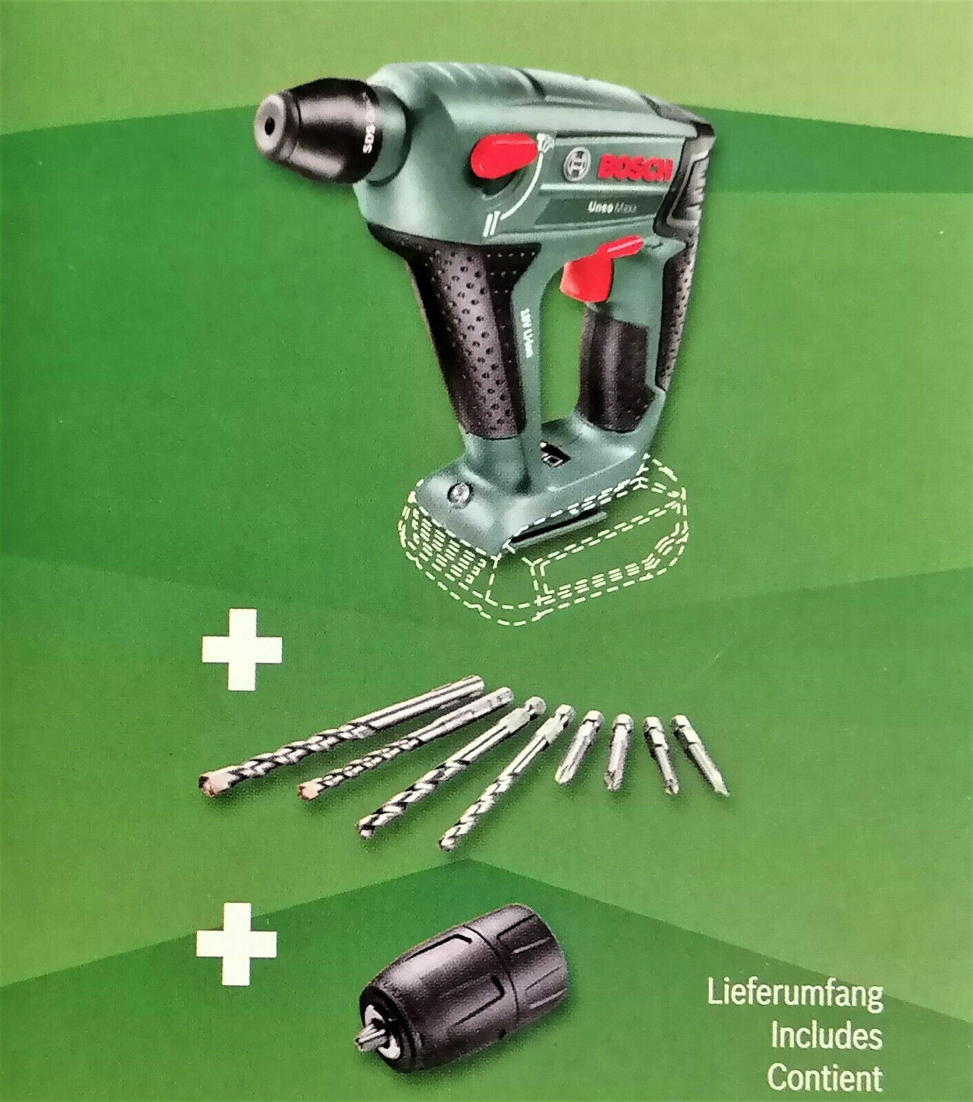 Bosch Akku-Bohrhammer Uneo Maxx solo Bohren Hämmern Schrauben neu Bosch