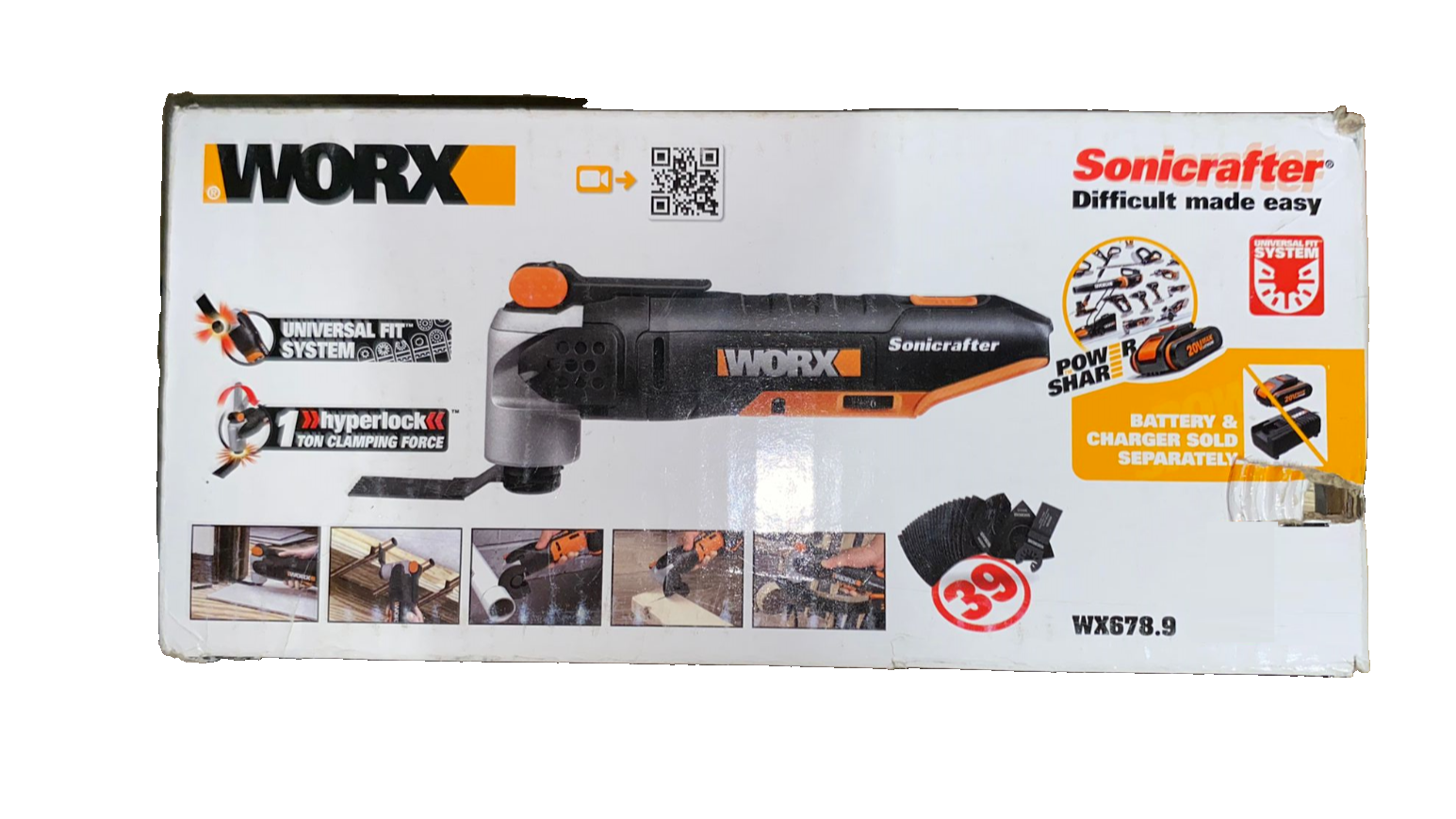 WORX WX678.9 Sonicrafter Akku Multifunktionsgeräte 20V ohne Akku und Ladegerät B-Ware Verpackung beschädigt WORX
