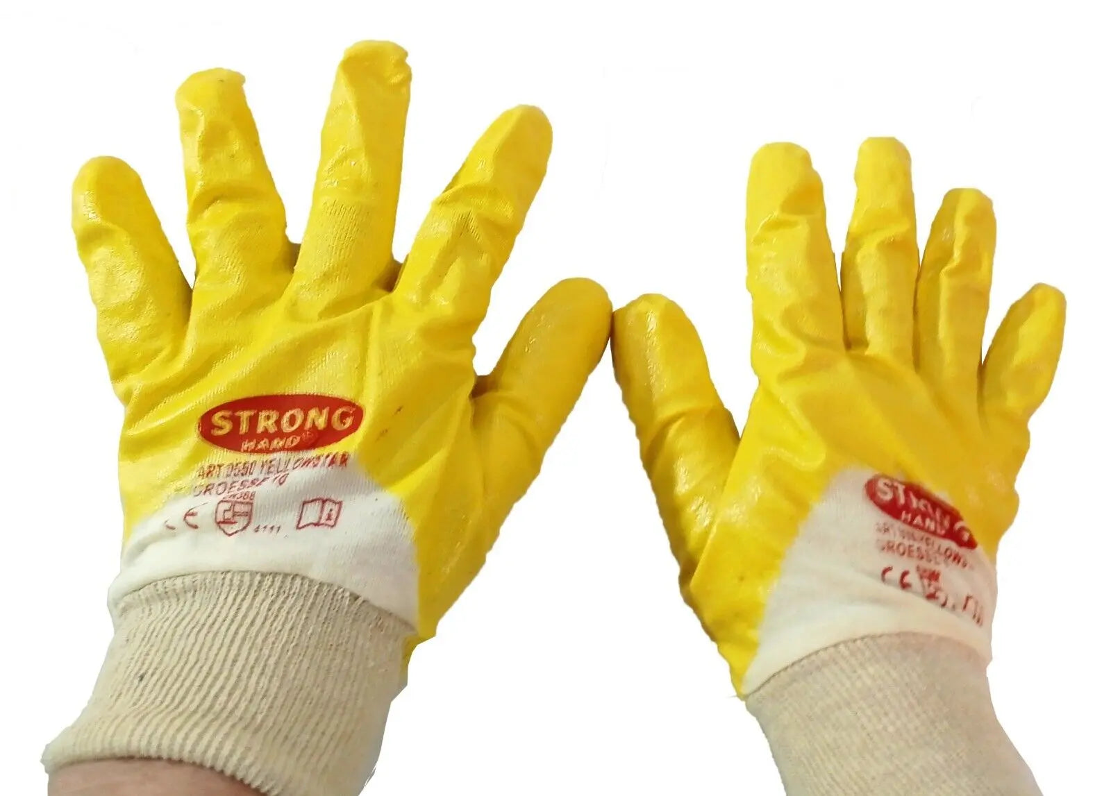 Nitril Arbeitshandschuhe GR. 10 gelb Gartenhandschuhe Bauhandschuhe STRONGHAND stronghand