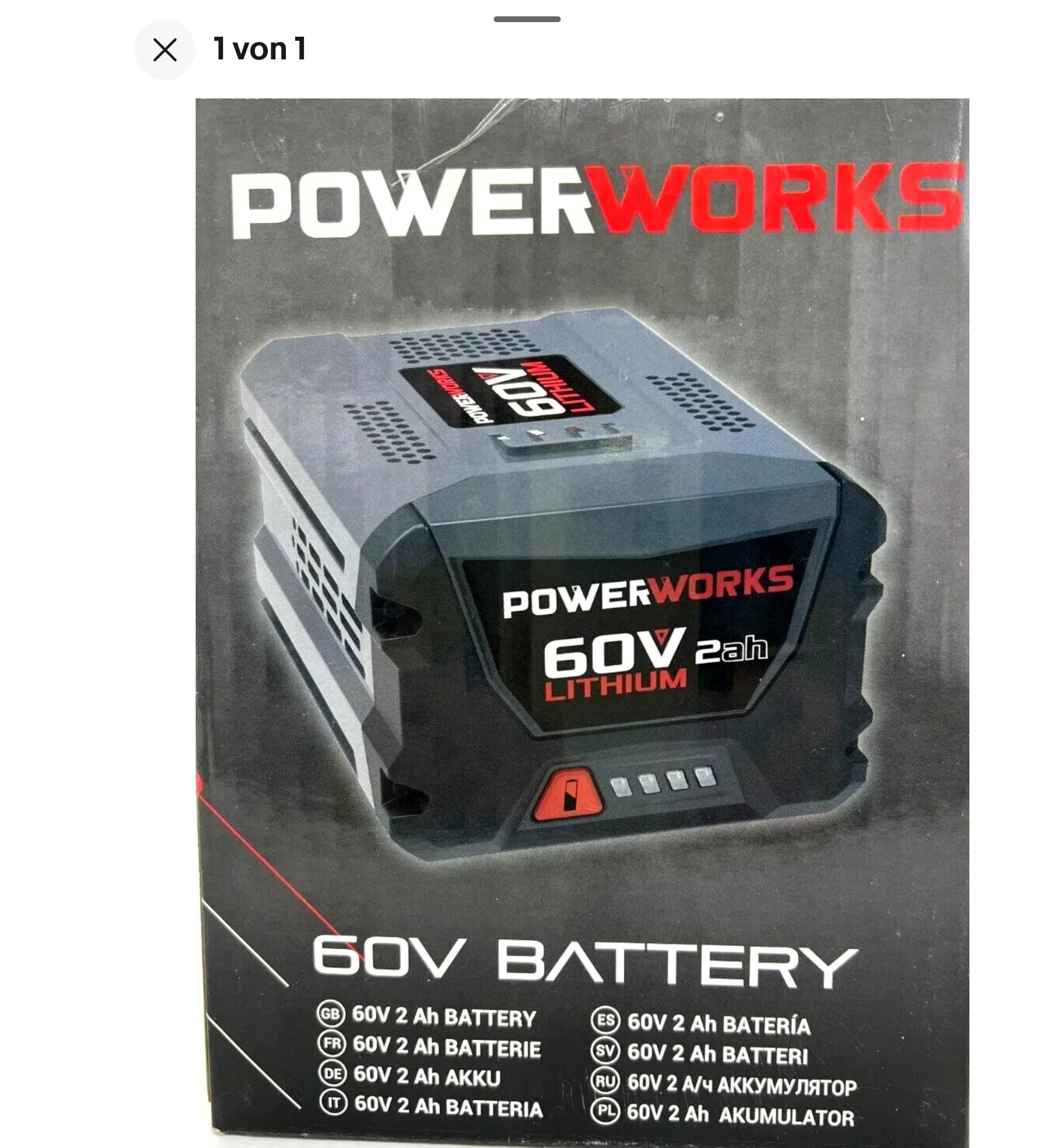 Akku Powerworks 60 V, 2 Ah P60B2