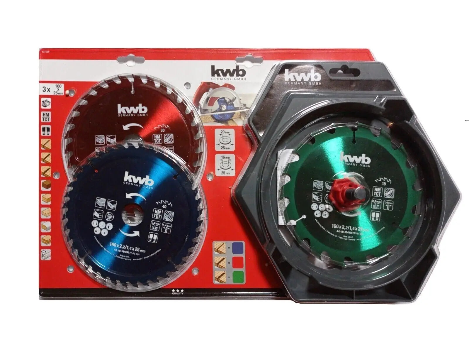 KWB Kreissägeblatt-Set Ø160x25 mm 3-tlg. KWB