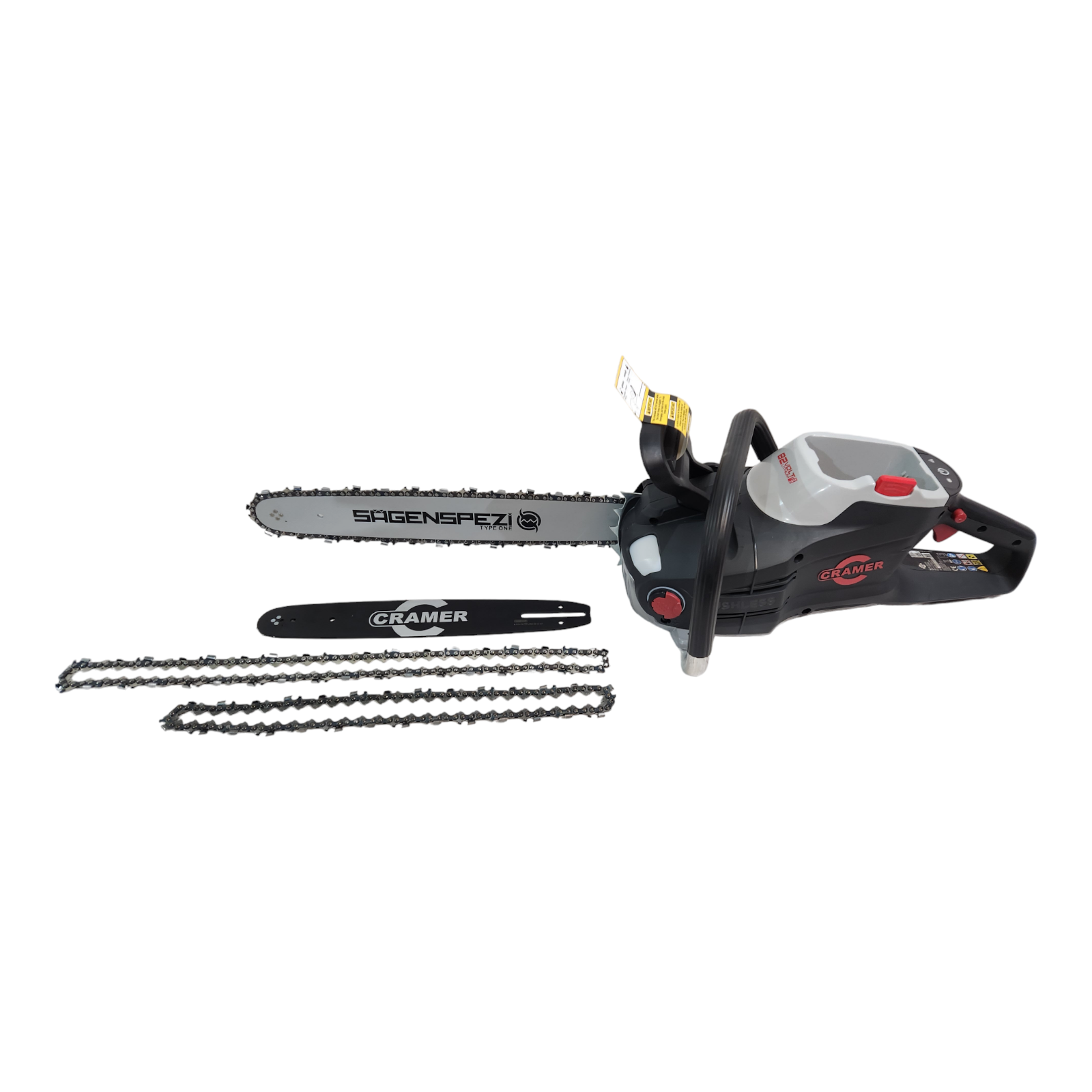82 V Akku-Kettensäge Cramer 82CS25 2,5 kW incl. 2 Schwerter 45 u. 33 cm u. 3 Ket Cramer Tools
