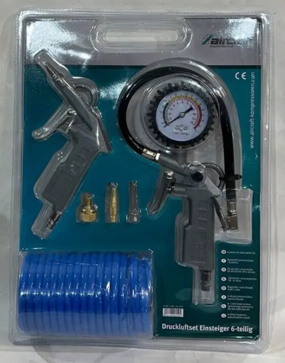 Aircraft Druckluftset 6-teilig - 2102006 Reifenfüller Schlauch Aircraft