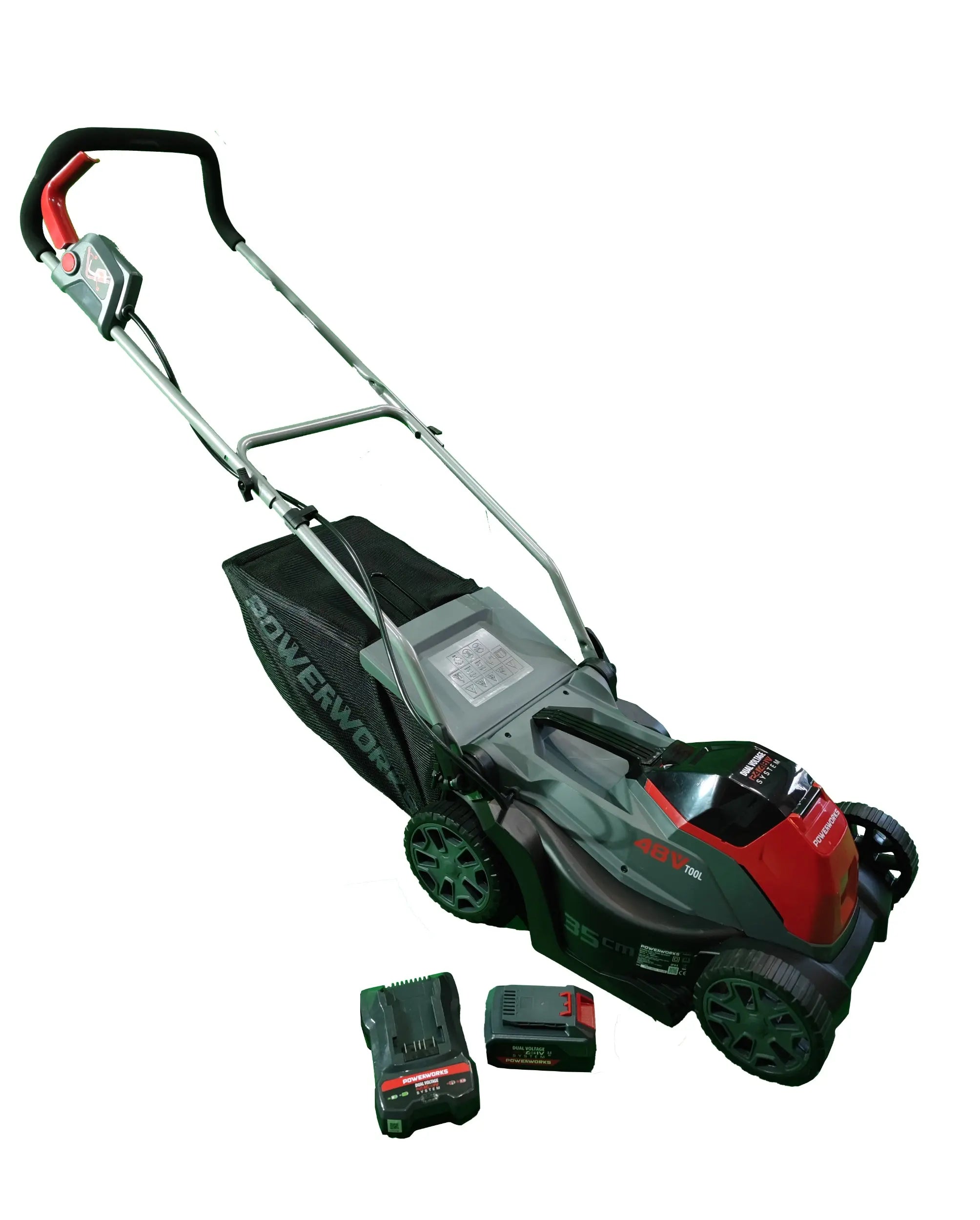 Powerworks Akku-Rasenmäher P48LM35K2 48 V, inkl. Akku 48V/2 Ah und Ladegerät Powerworks