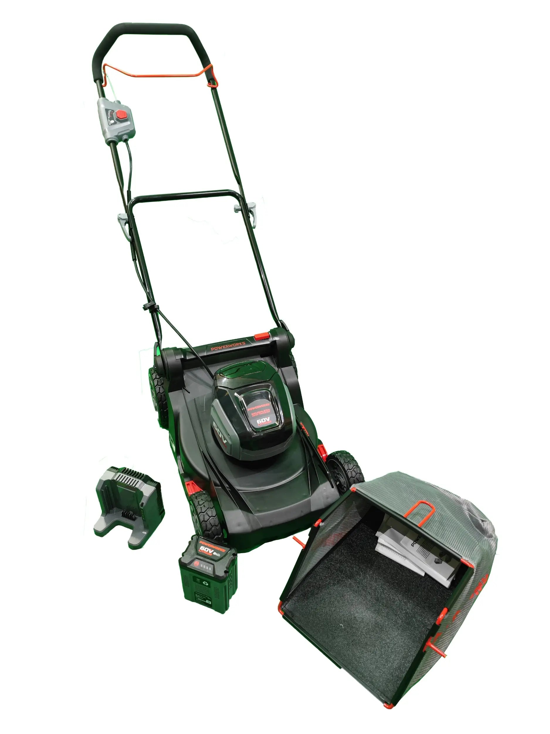 Powerworks Akku-Rasenmäher PD60LM41K2 60 V, incl. Akku 60V 2 Ah+Ladegerät Powerworks