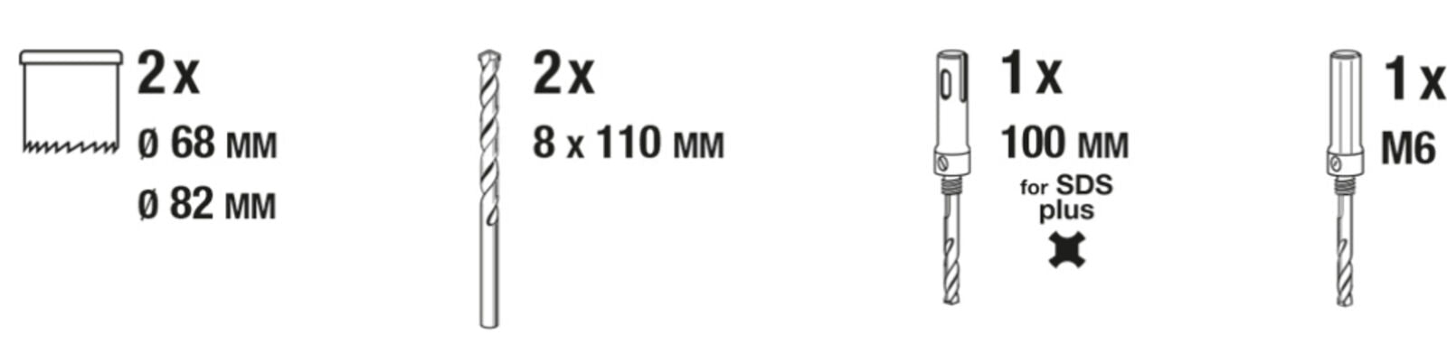 KWB Hohlbohrkronen-Set HARTMETALL, 6-tlg KWB