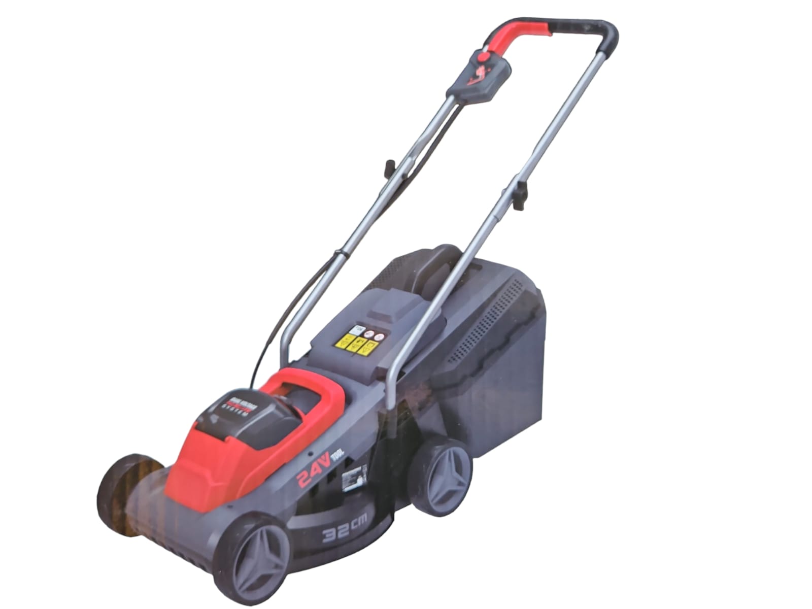 Powerworks Akku Rasenmäher P24LM32 incl. Akku 24V 2 Ah und Ladegerät Fangkorb Powerworks