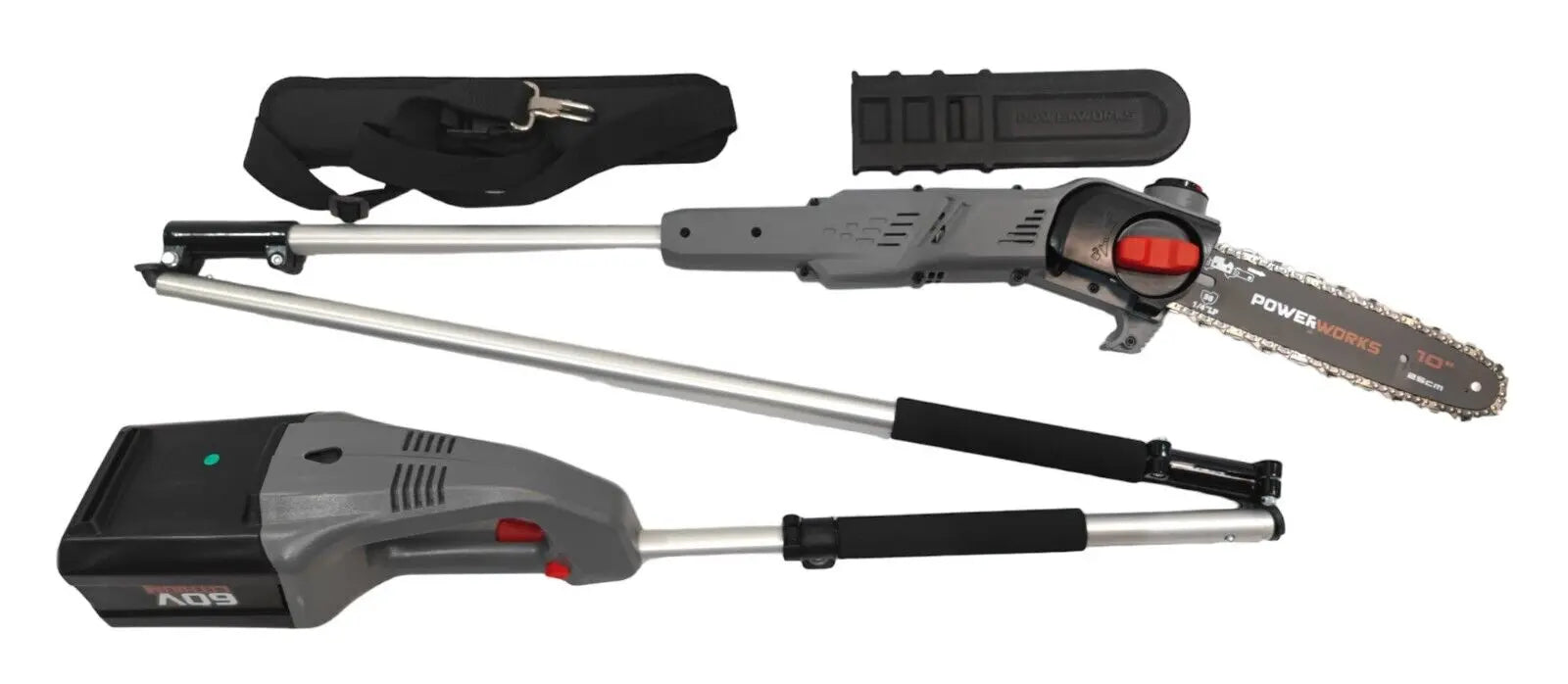 Powerworks Akku-Hochentaster PD60PS plus Starterset XL (Akku 60v 2Ah Ladegerät) PowerWorks