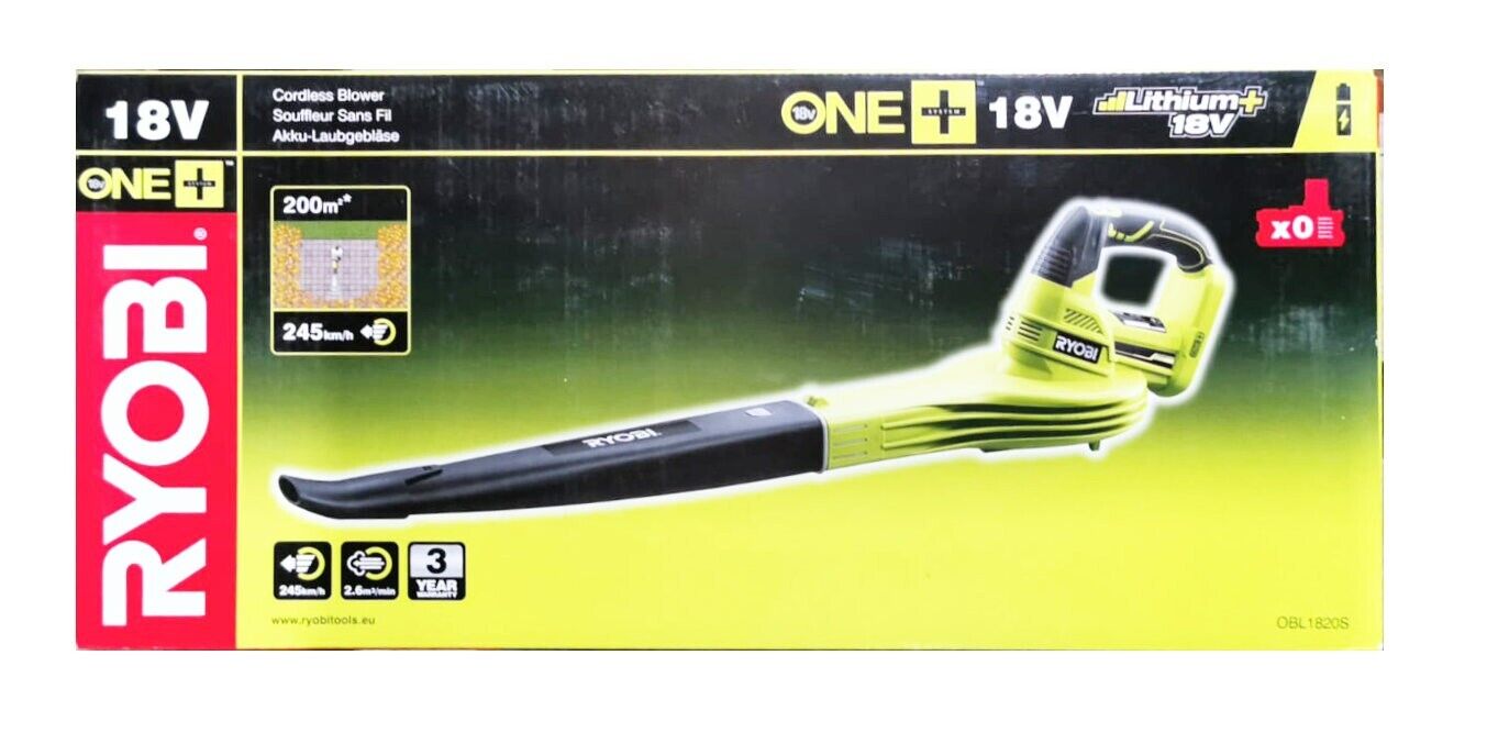 Ryobi Akku Laubbläser OBL1820S Laubgebläse 245KmH Ohne Akku und Ladegerät Ryobi