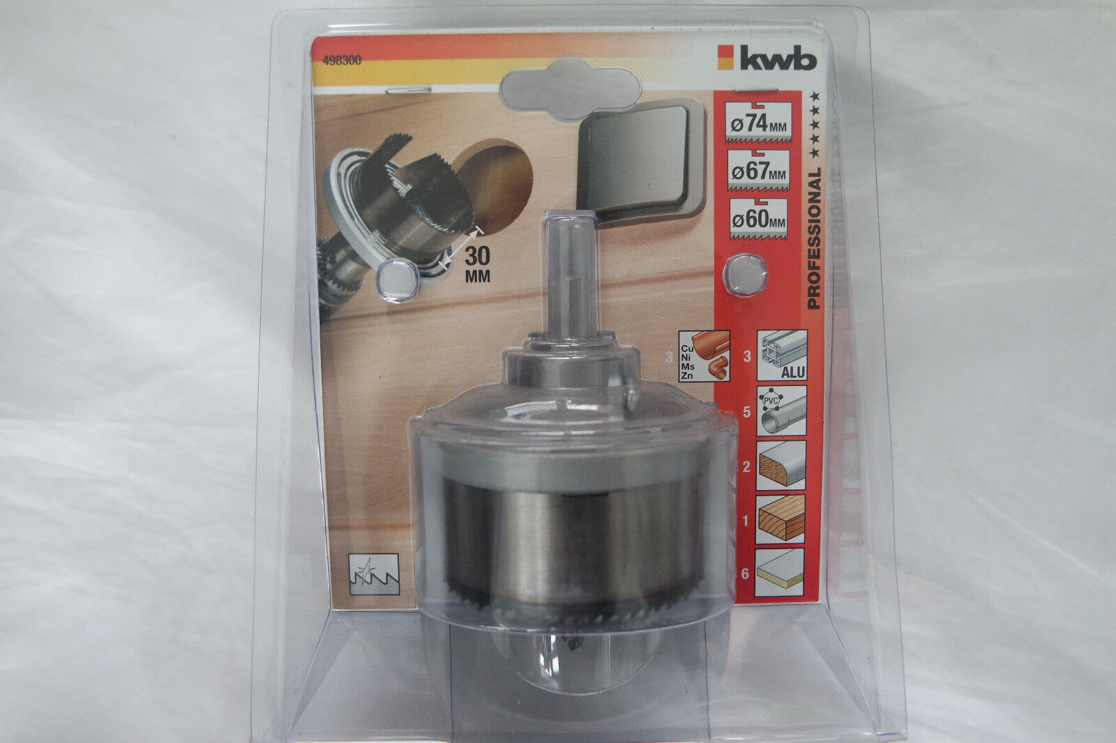 KWB Lochsäge 498300 Federstahl Sägekranz Sägeblätter Bohrkrone Ø 60 - 74 mm KWB