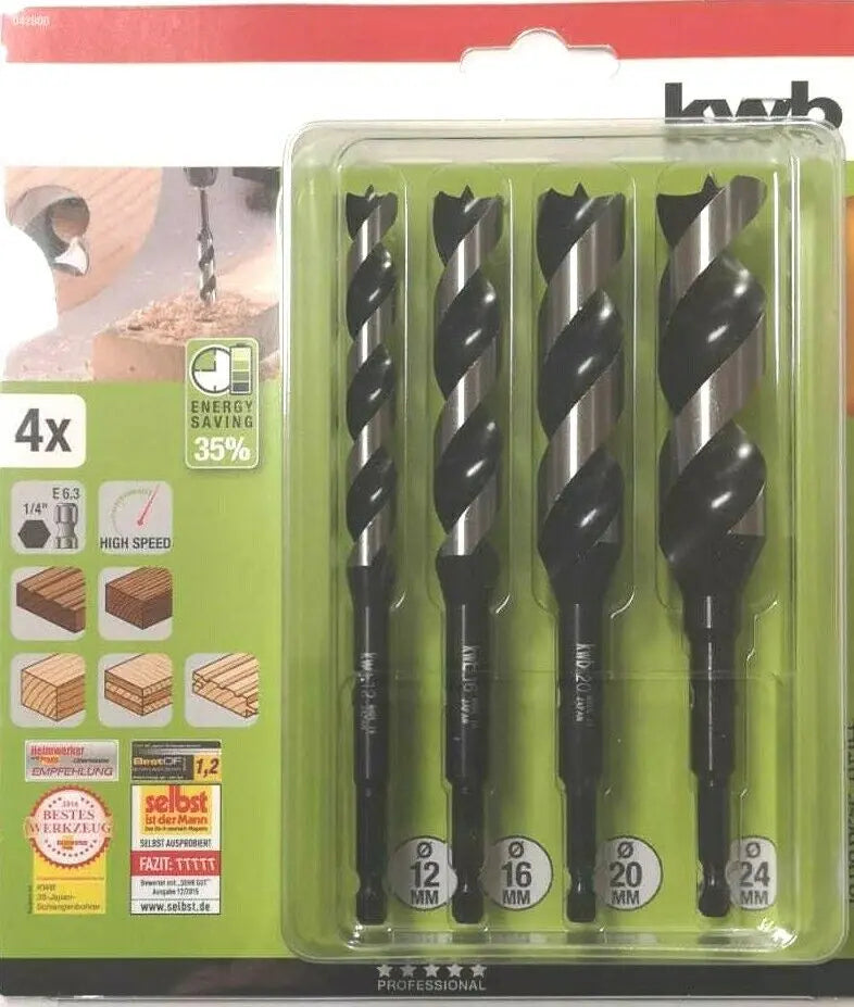 KWB Akku TOP 4 tlg. Bohrer Set 12,16,20,24 mm 3-S Japan Schlangenbohrer KWB
