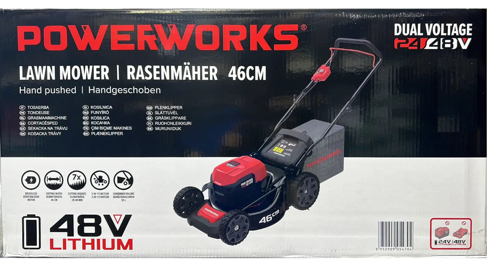 Powerworks Akku-Rasenmäher PD48LM46HPK4 48 V, ohne Akku und Ladegerät passend zu Cramer 48V Powerworks