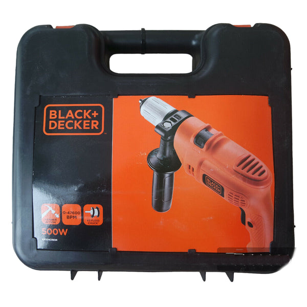 BLACK+DECKER Schlagbohrmaschine KR1102K-QS – Kabellos, 18V System, Inkl. Koffer, Für Vielseitige Einsätze