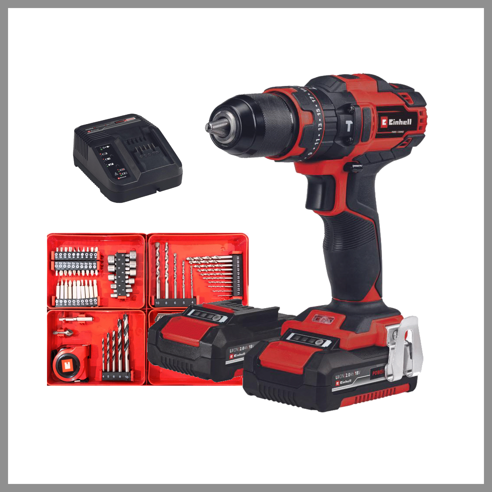 Einhell Akku-Schlagbohrschrauber TE-CD 18/40 Li-i +64 (2x2,0Ah)